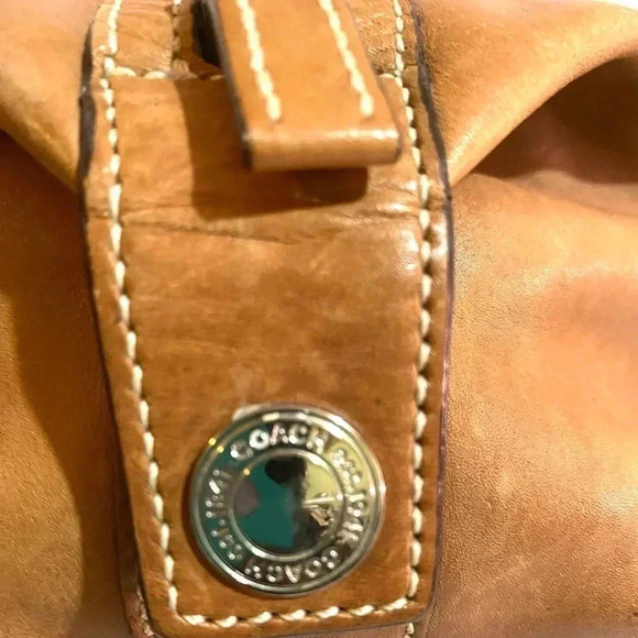 Coach vintage brown unisex striped toiletry travel make up bag - Picture 8 of 8